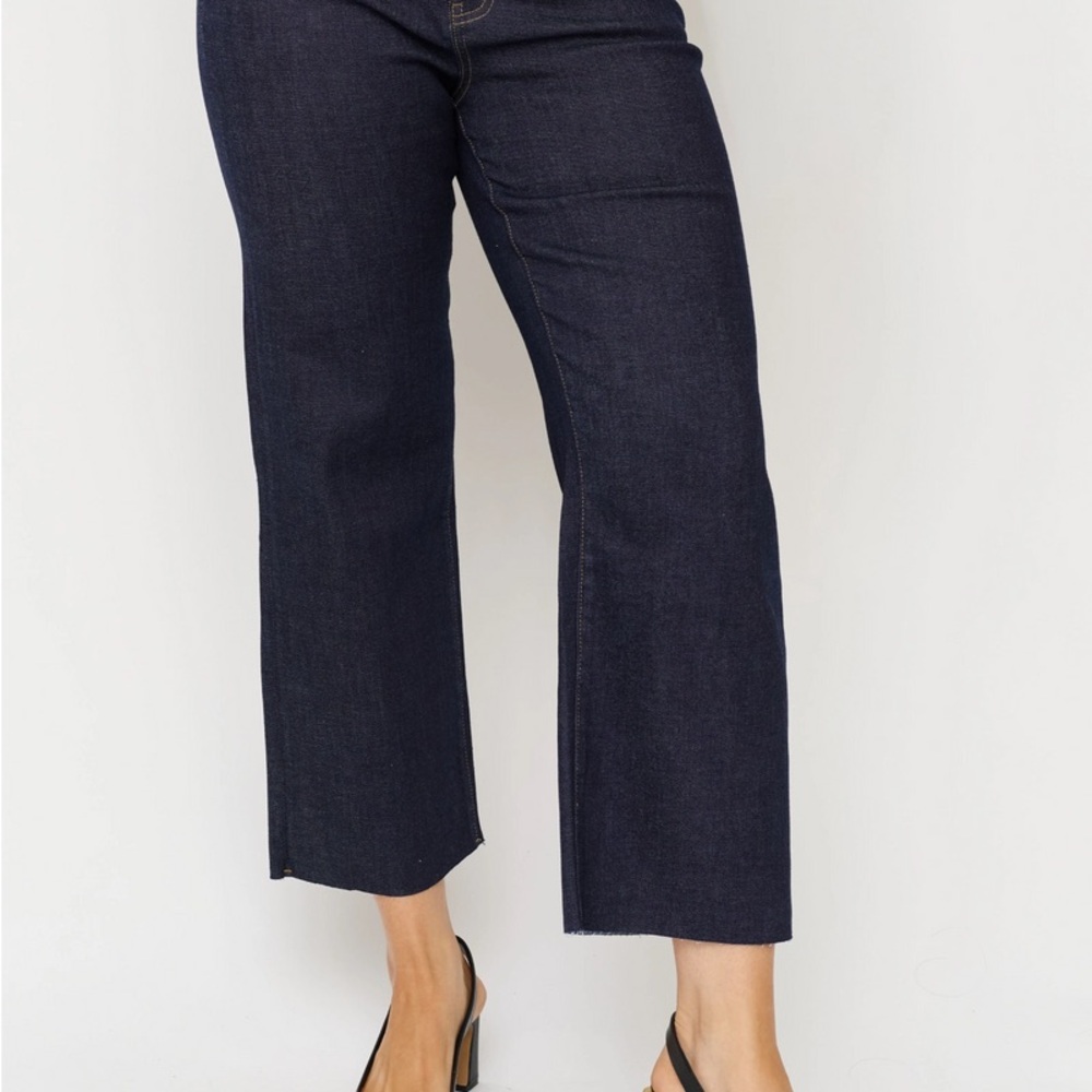 Oliver Logan Aberdeen Wide Leg Cropped Timbers Dark Wash - Picture 6 of 15